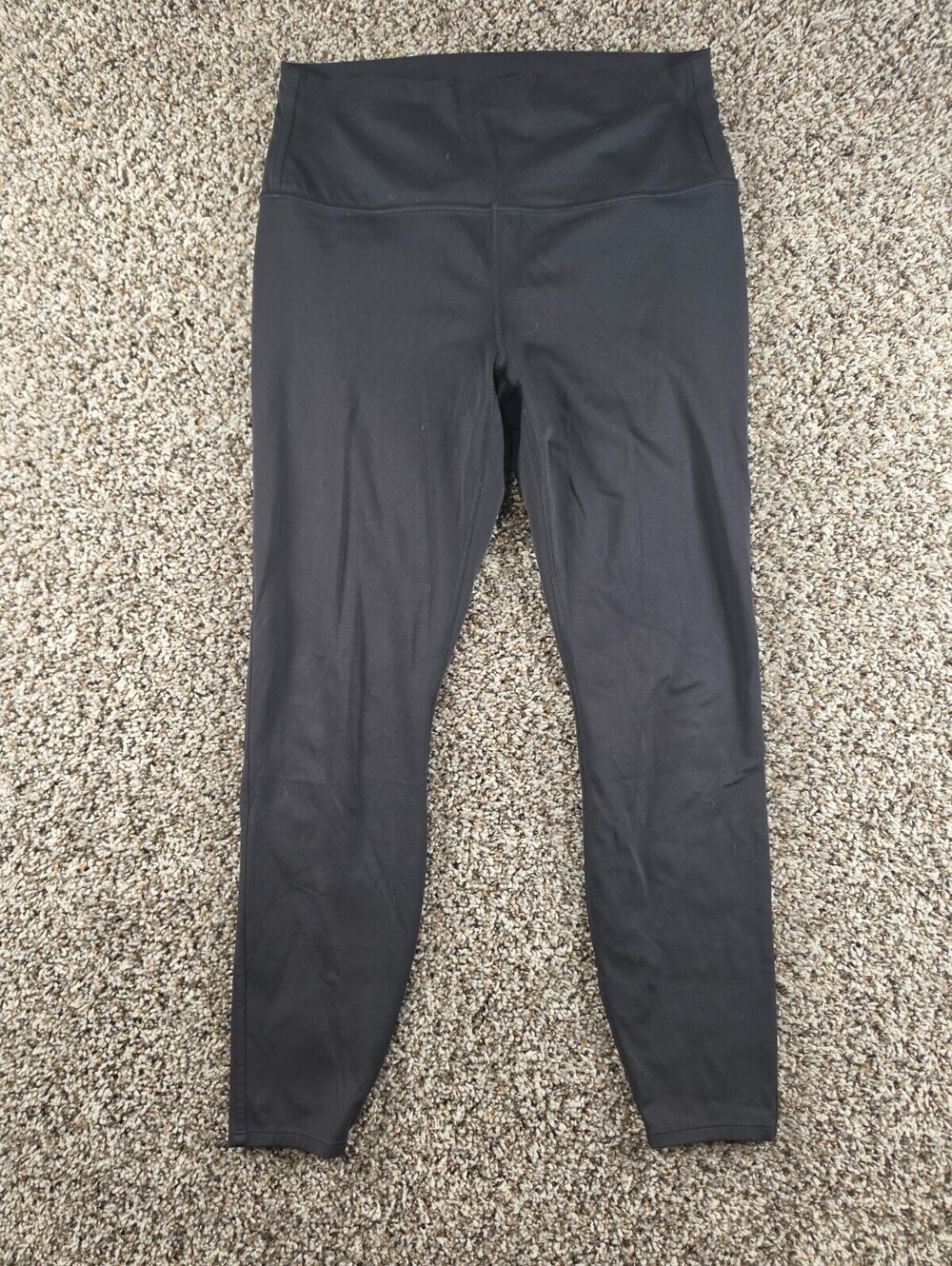 All In Motion Womens Sz L Pull On Athletic Leggings Solid Black